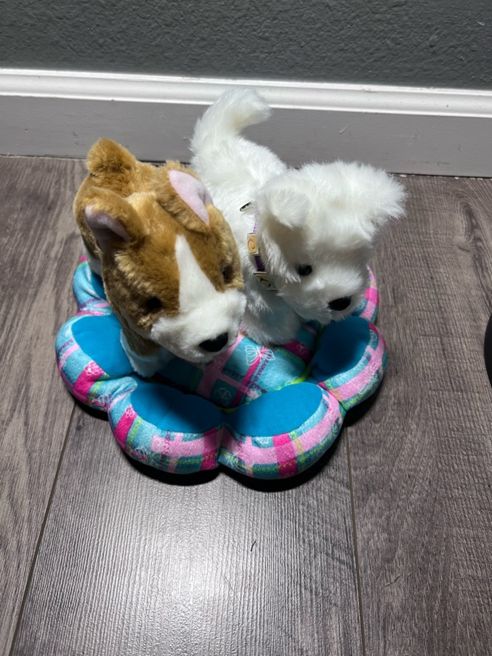 2 American girl dogs and bedding